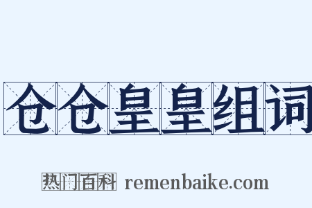 仓仓皇皇组词是什么意思的图片